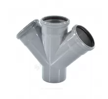 Крестовина PP-H 1-плоскостная серая Дн 110х110х110х45гр б/нап в/к RTP (РосТурПласт) 36470