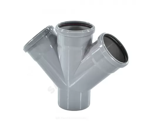 Крестовина PP-H 1-плоскостная серая Дн 110х110х110х45гр б/нап в/к RTP (РосТурПласт) 36470