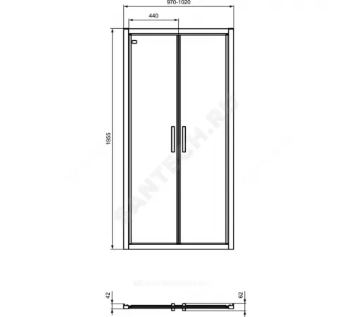 Дверь душевая CONNECT 2 Saloon door 1000 мм Ideal Standard K9296V3