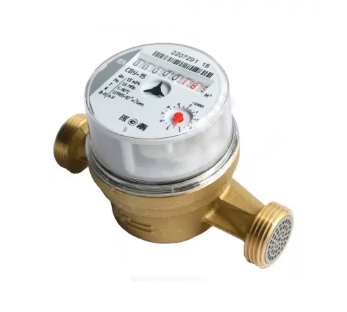 Счётчик г/в и х/в крыльчатый одноструйный Ду 15 Ру16 90С L=80мм резьба Б/К СВУ-15 Метер