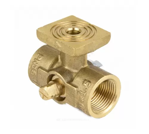 Кран для манометра 3-ходовой латунь 1061 (11б38бк/11б18бк) Ду 15 Ру16 ВР G1/2"-М20х1,5 без рукоятки с фланцем Aquasfera 1061-01