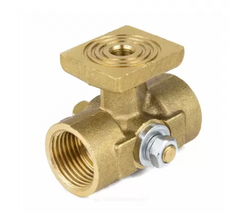 Кран для манометра 3-ходовой латунь 1061 (11б38бк/11б18бк) Ду 15 Ру16 ВР G1/2"-М20х1,5 без рукоятки с фланцем Aquasfera 1061-01