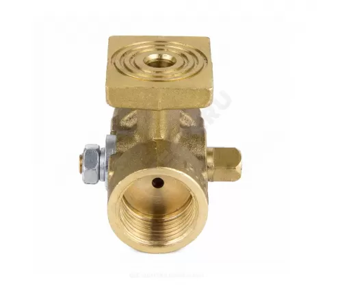 Кран для манометра 3-ходовой латунь 1061 (11б38бк/11б18бк) Ду 15 Ру16 ВР G1/2"-М20х1,5 без рукоятки с фланцем Aquasfera 1061-01