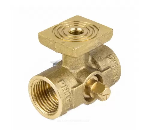 Кран для манометра 3-ходовой латунь 1061 (11б38бк/11б18бк) Ду 15 Ру16 ВР G1/2"-М20х1,5 без рукоятки с фланцем Aquasfera 1061-01