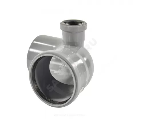 Отвод PP-H с выходом левый серый Дн 110х50х87гр б/нап в/к VALFEX 23121150