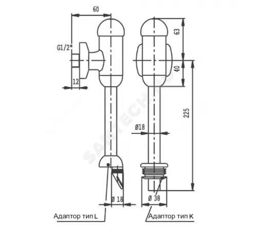 Кран для писсуара нажимной с регулировкой Ideal Standard B6928AA