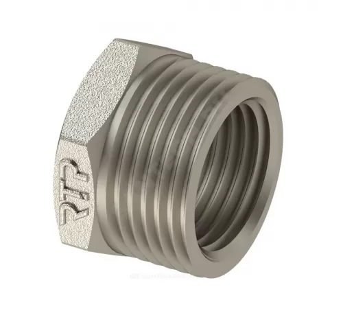 Футорка латунь никель Ду 15х10 (1/2"х3/8") НР/ВР RTP (РосТурПласт) 25121