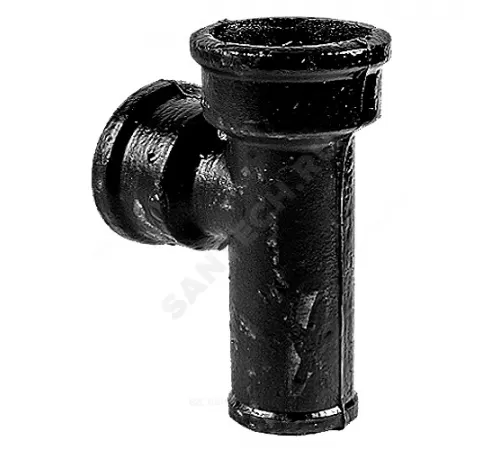 Тройник чугун канализационный Ду 100х100х90гр б/н ГОСТ 6942-98 прямой