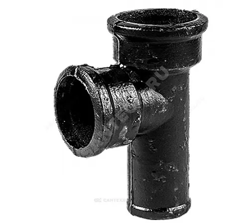 Тройник чугун канализационный Ду 100х100х90гр б/н ГОСТ 6942-98 прямой