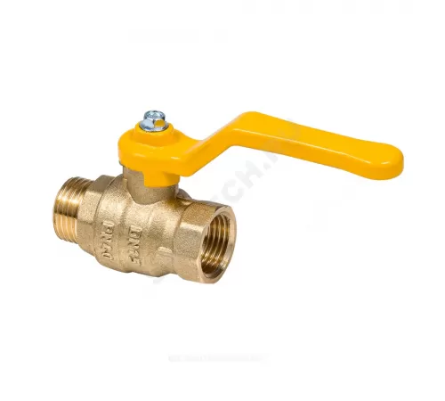 Кран шаровой латунь газ Эксперт Ду 32 Ру40 ВР/НР полнопроходной рычаг Dist 224Р