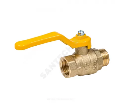 Кран шаровой латунь газ Эксперт Ду 32 Ру40 ВР/НР полнопроходной рычаг Dist 224Р