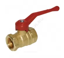 Кран шаровой латунь 11б27п7 Ду 20 Ру16 ВР рычаг красный Цветлит ZW10077