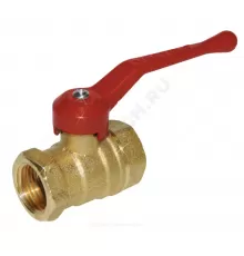Кран шаровой латунь 11б27п7 Ду 15 Ру16 ВР рычаг красный Цветлит ZW10057