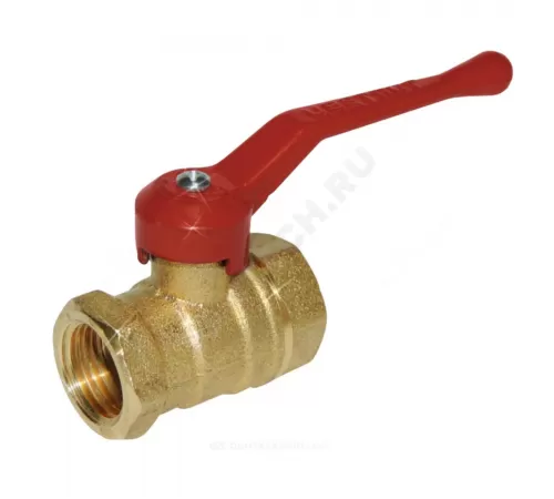 Кран шаровой латунь 11б27п7 Ду 20 Ру16 ВР рычаг красный Цветлит ZW10077