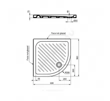 Поддон душевой керамический полукруг Fresh 900х900х70 рифленый белый Vidima W833561
