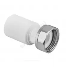 Штуцер PP-R комбинированный белый Дн 20х3/4" с накидной гайкой RTP (РосТурПласт) 28191