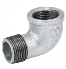 Угольник проходной чугун оц Ду 15 (1/2") ВР/НР Fittex PLUS