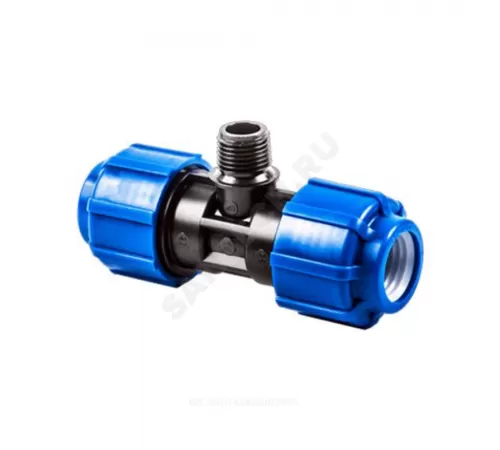 Тройник компрессионный ПЭ Дн 50х1"х50 НР ТПК-АКВА 51500150