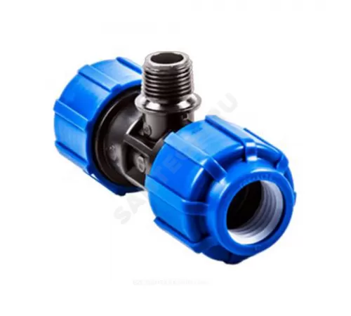 Тройник компрессионный ПЭ Дн 50х1"х50 НР ТПК-АКВА 51500150