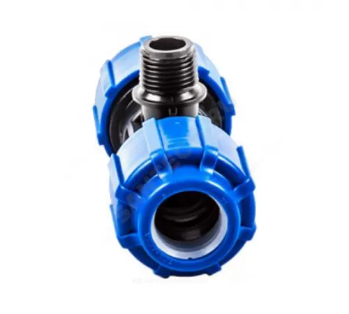 Тройник компрессионный ПЭ Дн 50х1"х50 НР ТПК-АКВА 51500150