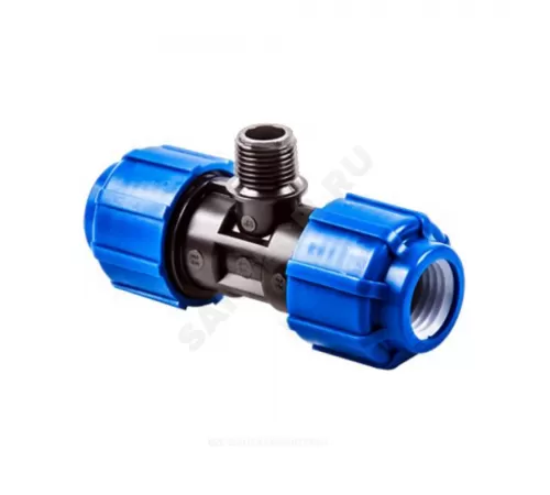 Тройник компрессионный ПЭ Дн 50х1"х50 НР ТПК-АКВА 51500150