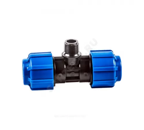 Тройник компрессионный ПЭ Дн 50х1"х50 НР ТПК-АКВА 51500150