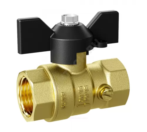 Кран для манометра шаровой латунь Pride Ду 15 Ру16 ВР G1/2" с бабочкой LD 44.340.15.2