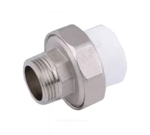 Муфта PP-R комбинированная разъемная белая Дн 25х3/4" НР VALFEX 10156020