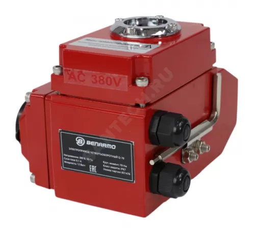 Электропривод четвертьоборотный QB-170 F05/F07 17х17/14х14 квадрат 380В IP67 Benarmo