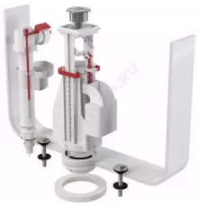 Арматура для бачка сливная/наливная 3/8" нижнее подключение кнопка хром 2/реж Alca Plast SA08S 3/8" CHROM