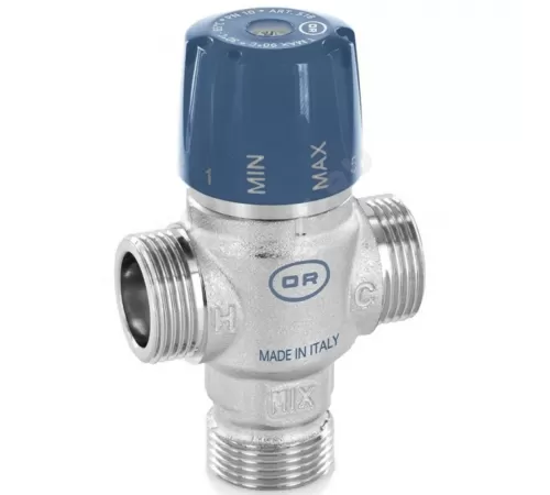 Клапан смесительный термостатический латунь 518 Ду 25 Ру10 НР Kvs=1.4м3/ч Tн=30-65C Tmax=90С OR 0518.025