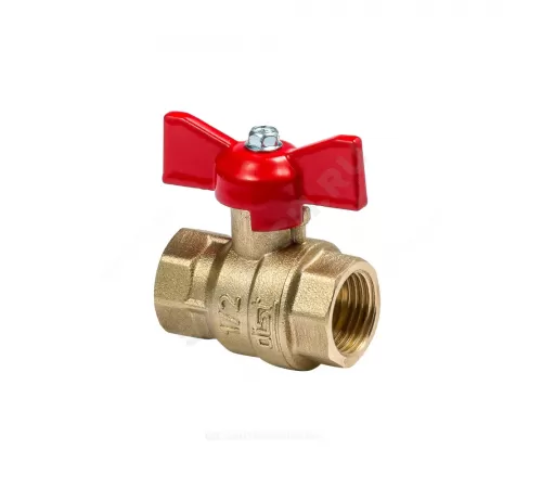 Кран шаровой латунь Эксперт Ду 25 Ру40 ВР полнопроходной бабочка Dist 113Б