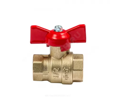 Кран шаровой латунь Эксперт Ду 25 Ру40 ВР полнопроходной бабочка Dist 113Б