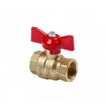 Кран шаровой латунь Эксперт Ду 25 Ру40 ВР полнопроходной бабочка Dist 113Б