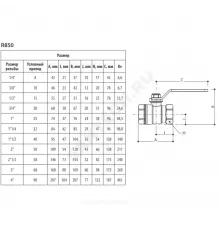 Кран шаровой латунь хром R850 Ду 65 Ру28 ВР полнопроходной рычаг красный Giacomini R850X029