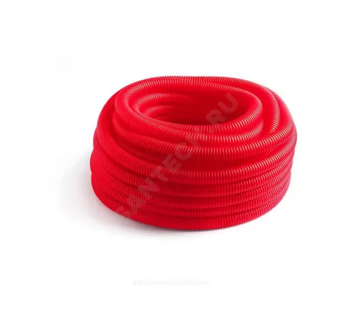 Шланг гофрированный защитный Дн 32 для трубы Дн 20 красный бухта 50м РОС