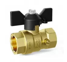 Кран для манометра шаровой латунь Pride Ду 15 Ру16 ВР G1/2"-М20х1,5 с бабочкой LD 44.340.15.20