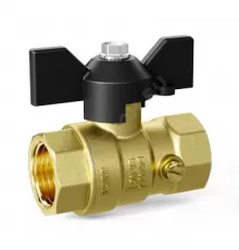 Кран для манометра шаровой латунь Pride Ду 15 Ру16 ВР G1/2"-М20х1,5 с бабочкой LD 44.340.15.20