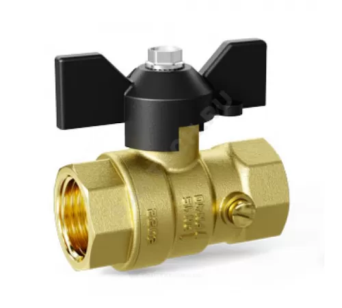 Кран для манометра шаровой латунь Pride Ду 15 Ру16 ВР G1/2"-М20х1,5 с бабочкой LD 44.340.15.20