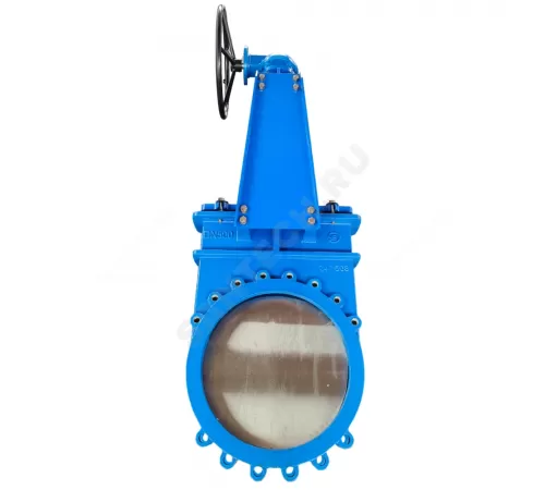 Задвижка шиберная двусторонняя чугун Ду 700 Ру5 межфл с редуктором под электропривод ISO2 F14 уплотнение: NBR Benarmo