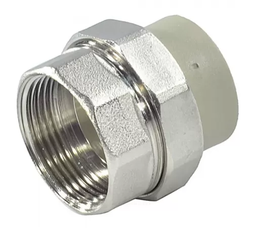 Муфта PP-R комбинированная разъемная серая Дн 25х1" ВР RTP (РосТурПласт) 15801