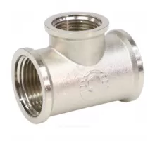 Тройник латунь никель переходной Ду 20х15х20 (3/4"х1/2"х3/4") ВР VALFEX VF.750.N.034.012.034