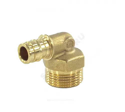 Угольник для PE-X труб радиальный латунь Дн 20х1/2" НР РОС