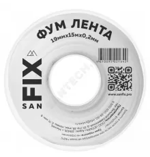 Лента ФУМ PTFE 19ммх0,2ммх15м катушка цвет: белый среда: вода SANFIX 41218