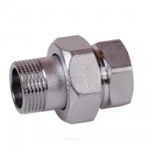 Соединитель латунь хром американка Ду 10 (3/8") прямой ВР/НР R18 Giacomini R18X002