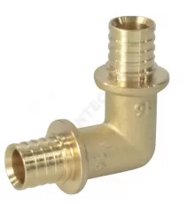 Угольник для PE-X труб аксиальный латунь Дн 20х90гр РОС