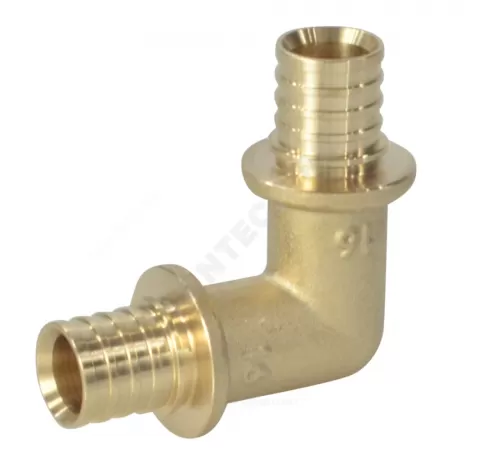 Угольник для PE-X труб аксиальный латунь Дн 25х90гр РОС