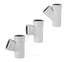 Тройник PP-MD бесшумный светло-серый Skolan Safe SKEA Дн 200х200х45гр (DN200) б/нап в/к Ostendorf 338200