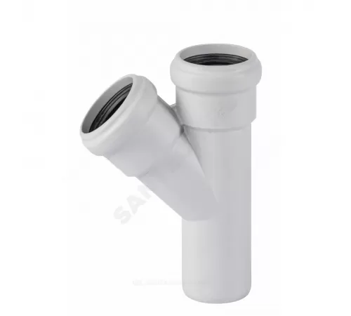 Тройник PP-MD бесшумный светло-серый Skolan Safe SKEA Дн 58х58х45гр (DN50) б/нап в/к Ostendorf 332200