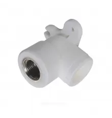 Угольник PP-R комбинированный белый Дн 25х3/4" ВР с креплением PRO VALFEX 10120125-PRO